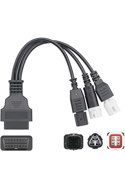 TECHSTAR Cablu adaptor OBD2, pentru mufe de motocicletă Yamaha cu 3/4 pini și...