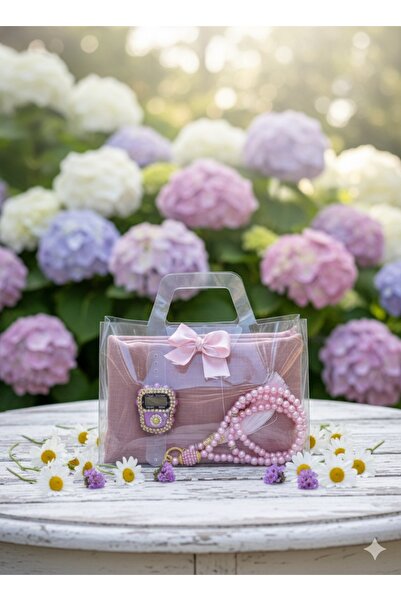 lifestyling Transparent Box Scarf Prayer Beads Stone Zikirmatik Set Gift Mevlüt Hajj Umrah Gift