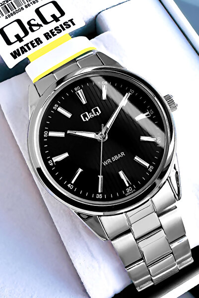 Q&Q Original Quartz Men Wristwatch Silver Color Steel Band 5 Atm Water Resistant Gift Bracelet Qqe2001C11