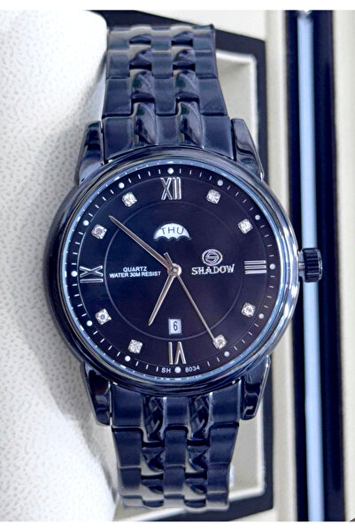 SHADOW Luxury Men's Watch - Day & Date Function - Classic Design with Crystal Markers