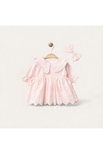 Işıl Baby Dantel Detayli Kız Bebek Elbise %100 Pamuk