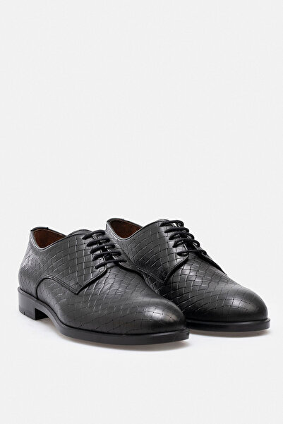 ADAMAR Παπούτσια ADAM Μαύρα Πλεκτά με Ψάθινο Σχέδιο Γνήσιο Δέρμα Χειροποίητα ...