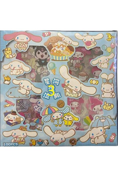 İthal ملصقات S2-100 قطعة مقاس 80×80 ملم بتصاميم فراولة، كورومي، باربي، سانريو