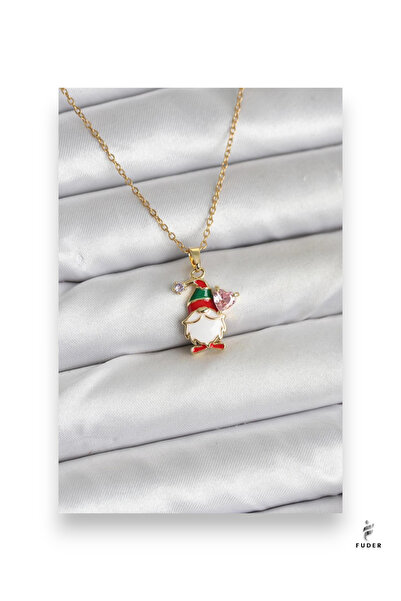 FUDER 316L Steel Chain Gold Color Christmas Theme Women's Necklace