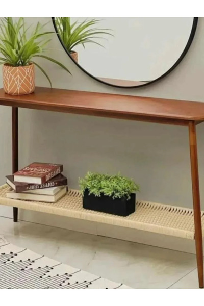 BEC13 طاولة كونسول خشبية بتصميم منتصف القرن