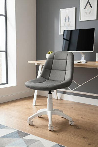 KUZEYSANDALYE Işıltı Beyaz Ayaklı Çalışma Sandalyesi Yetişkin ve Çocuk Bilgis...