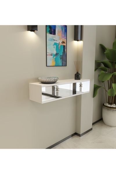 morepp Skyn Duvara Monte Dresuar Gümüş | Beyaz - Beyaz