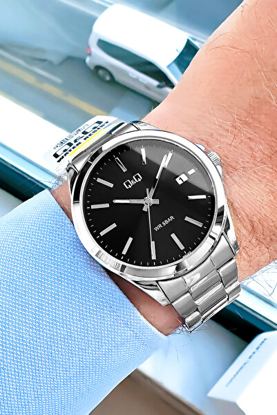 Q&Q Original Quartz Men Wristwatch Silver Color Steel Band 5 Atm Water Resistant Gift Bracelet Qqe2001C12