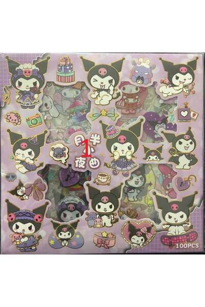 İthal ملصقات S2-100 قطعة مقاس 80×80 ملم بتصاميم فراولة، كورومي، باربي، سانريو