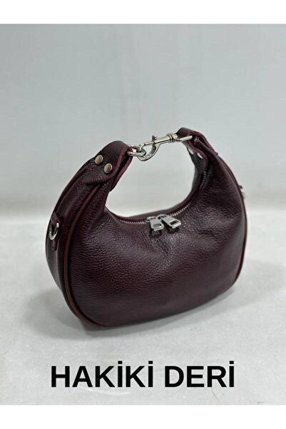 modvina Burgundy Premium Genuine Leather Women's Bag with Shoulder Strap