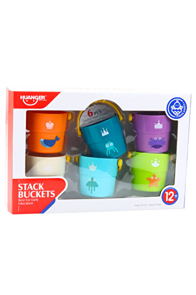 Bebelul Bath bucket set with colored holes, 6 pieces