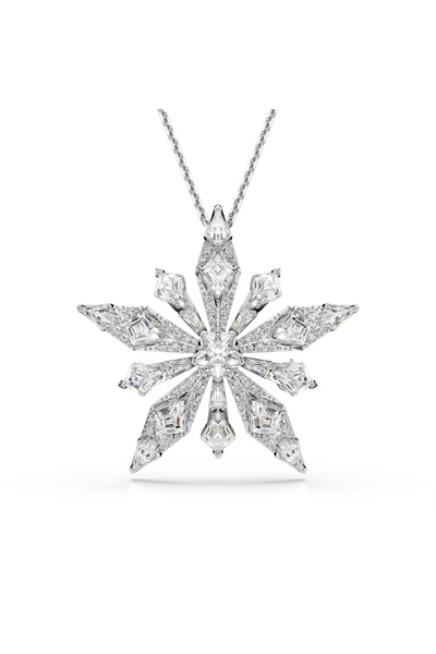 Swarovski Idyllia Kolye ve broş, Yıldız, Beyaz, Rodyum kaplama