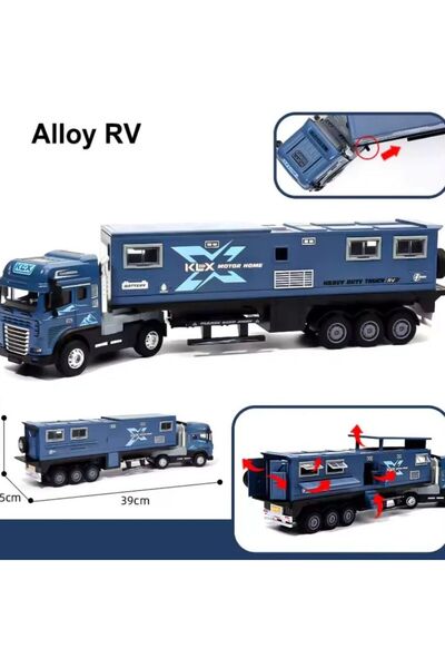 afreyz oyuncak Oyuncak Tır Karavan Sesli Ve Işıklı Sürtmeli Karavan Tır Diecast Kamyon