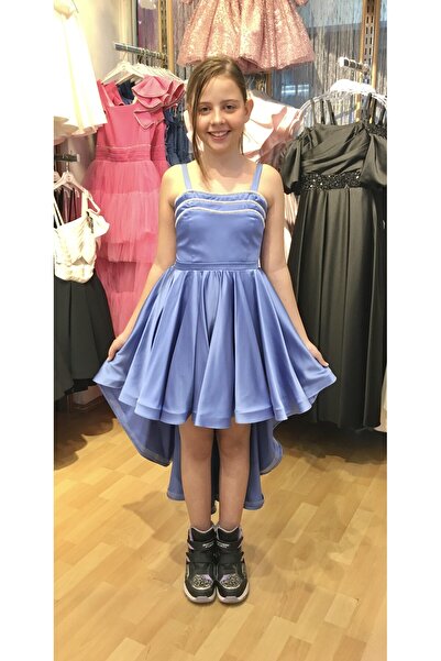 Erkut Βραδινό φόρεμα για κορίτσια από σατέν ύφασμα με ουρά