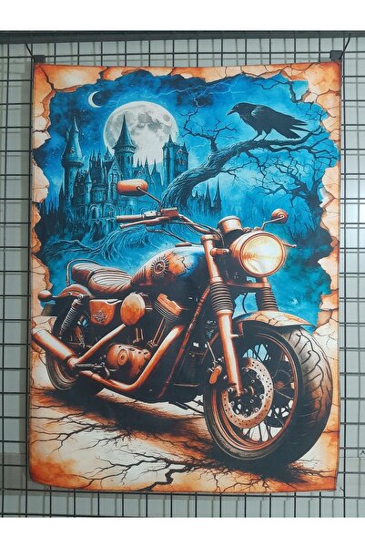 OWLBAG COMPANY Owl Bag Retro Vintage Motorcycle Design Wall Tapestry
