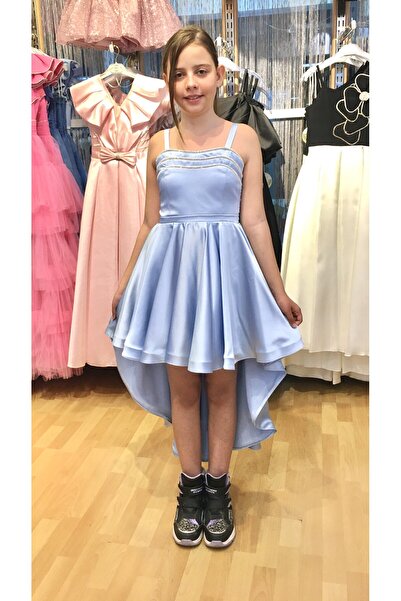 Erkut Βραδινό φόρεμα για κορίτσια από σατέν ύφασμα με ουρά