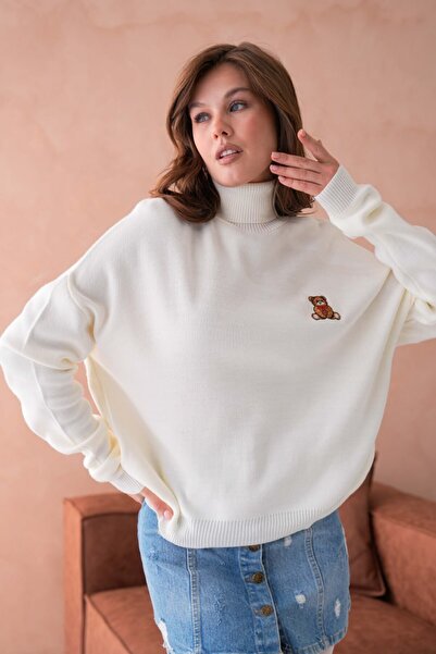 Noi Belis Oversized Turtleneck Knitwear Sweater Aw25Kz0109