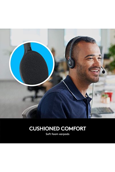 logitech H111 Wired Headset with Noise-Cancelling Microphone - Black