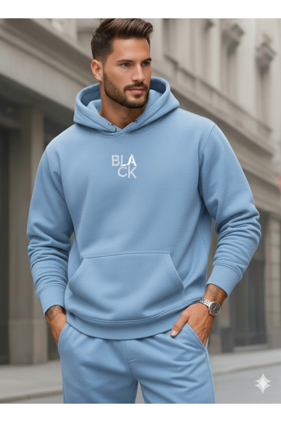 NİCE Ανδρικό φούτερ με κουκούλα Μαύρο