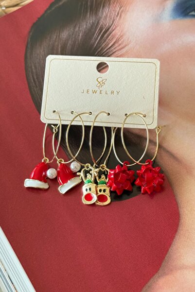 Trendy Butik New Year Big Hoop Set Earrings