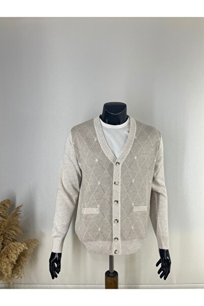 Sadık Collection Ateş Knitwear Patterned Buttoned Cardigan