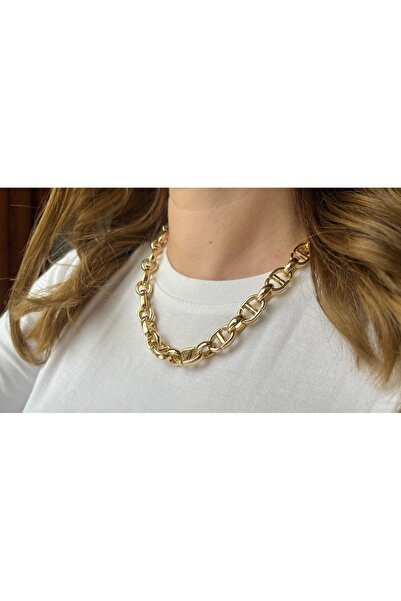 Fasion Jewelry İç içe geçmeli büyük model gold zincir kolye