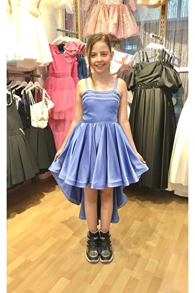 Erkut Βραδινό φόρεμα για κορίτσια από σατέν ύφασμα με ουρά