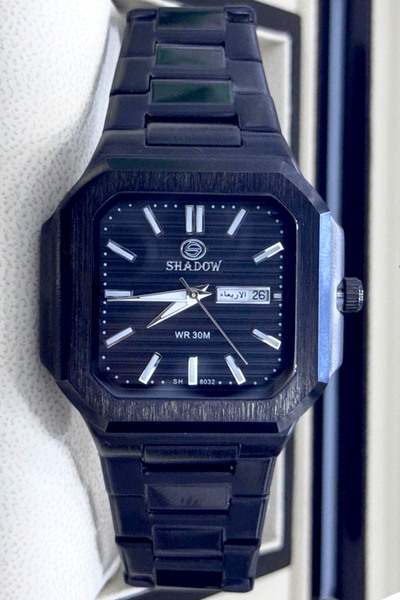 SHADOW Elegant Men's Watch - Octagonal Square Case - Day & Date Function