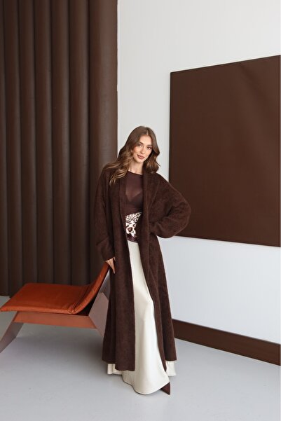 AÈC PRIVÈ Women's Premium Quality Long Angora Anti-Pilling Cardigan