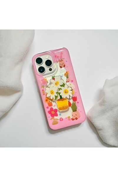 HYPERSOFT Iphone 17 Pro (6.3 inç) Uyumlu Popsocketli Stant Olabilen Şık Desen...