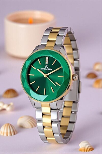 Daniel Klein Altın/Metalik Yeşil Kadran Kadın Kol Saati - Orijinal - Kesme Cam - 2 Yıl Garanti - Bileklik Hediye