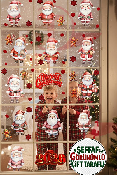 Kt Grup 2026 Yeni Yıl Şeffaf Çift Taraflı Noel Baba ve Zencefilli Kurabiye Ad...