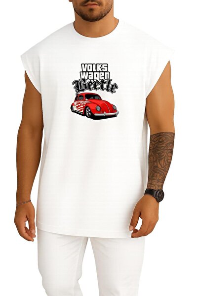 Bahriyeli Collection supradimensionat Vw Beetle Retro Aflame Chest cu imprime...