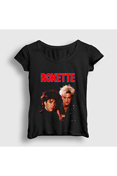 Presmono Women's Black Marie Per Band Roxette T-Shirt 583153Tt