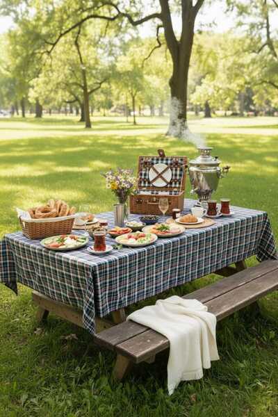 Limitless Modern Plaid Tablecloth Washable Cotton Casual, Dowry Table Cover