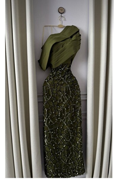 Loren Olive evening dress
