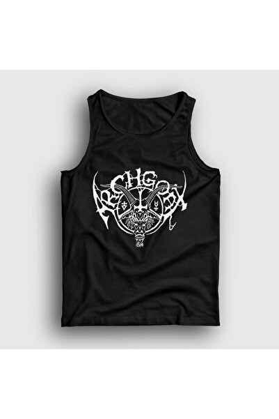 Presmono Unisex Black Logo Metal Archgoat Tank Top 582800Tt