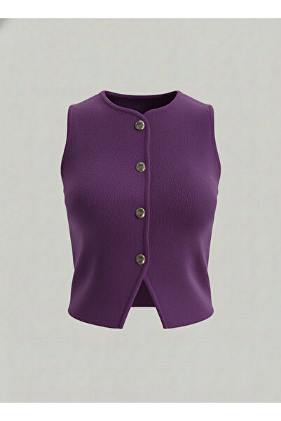 SLAW REZZ Жіночий трикотажний жилет на ґудзиках Жилет з еластаном