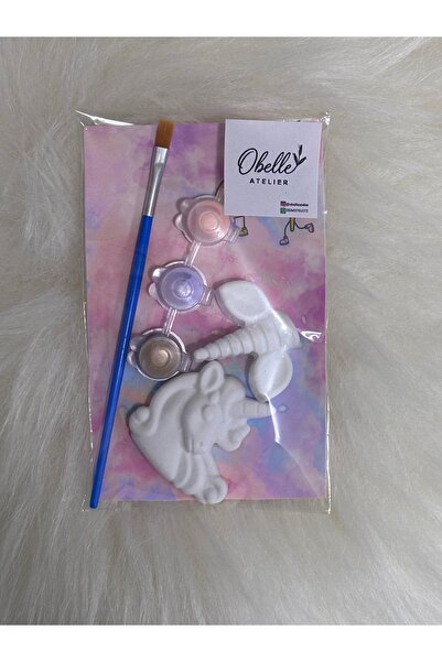 obelleatelier Unicorn Boyama Seti – Çocuk Aktivite Seti | Fırça + Boya + Figür
