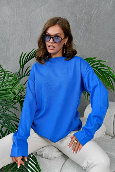 Noi Belis Basic Oversized Crew Neck Knitwear Sweater Aw25Kz0113