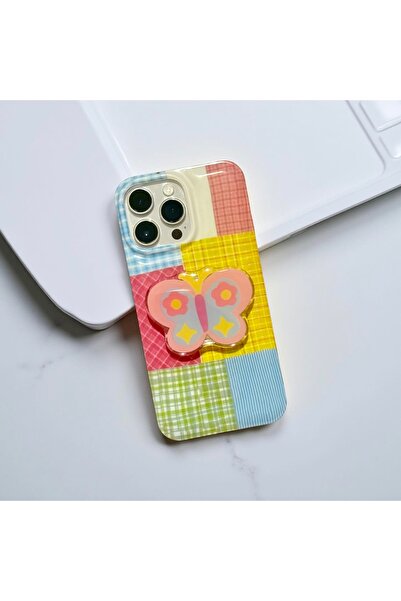 HYPERSOFT Iphone 17 Pro (6.3 inç) Uyumlu Popsocketli Stant Olabilen Şık Desen...