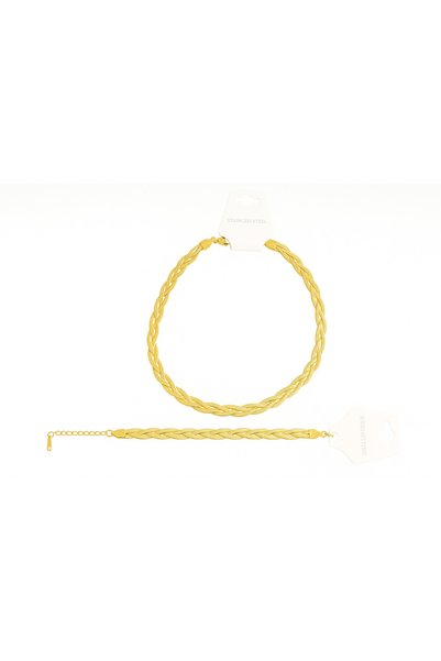 AFRODİTGOLDBUJİTERİ Steel Italian Chain Set