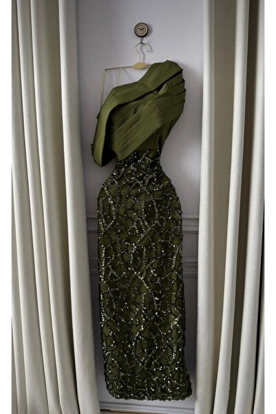 Loren Olive evening dress