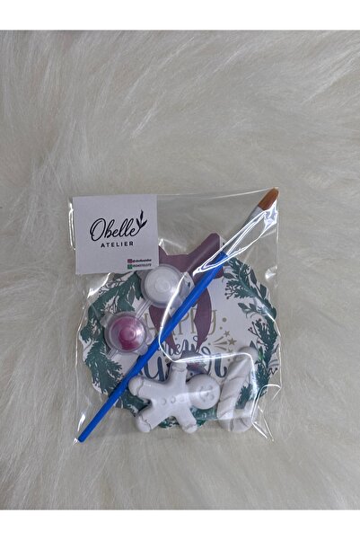 obelleatelier Yılbaşı Boyama Seti – Çocuk Aktivite Seti | Fırça + Boya + Figür