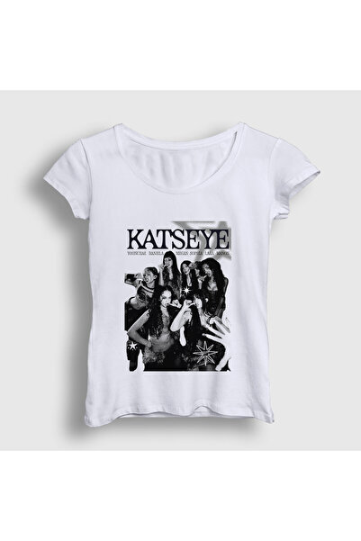 Presmono Women's White Poster K Pop Katseye T-Shirt 583639Tt