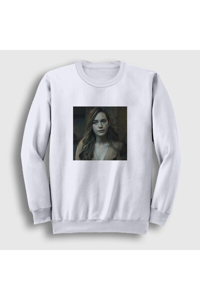 Presmono Unisex White Love Quinn Dizi You Sweatshirt 583068Tt