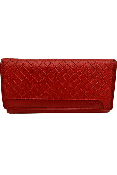 Micutz Women's Leather Wallet, 10x19x3 cm, RFID Protection, Red Color
