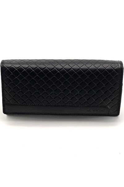 Micutz Women's Leather Wallet La Scala, 10x19x3 cm, RFID Protection, Black Color