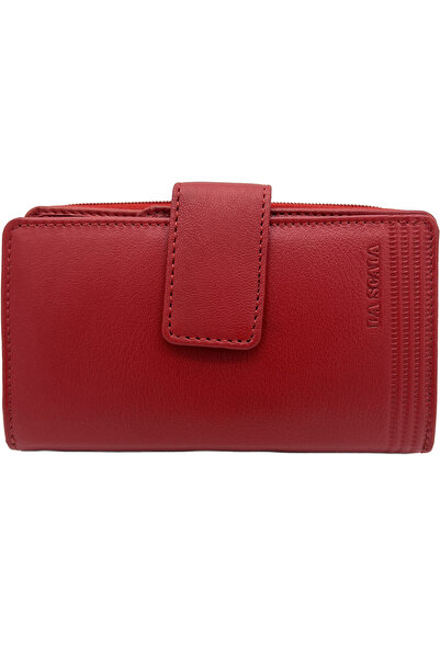 Micutz Women's Wallet With Many Compartments, 9.5 x 16 x 3 cm, LA SCALA Collection, Red Color