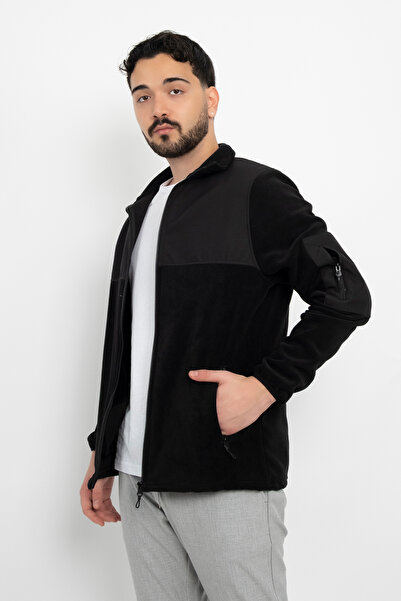 DAŞ ÜNİFORMA Softshell Detail Fleece Water Repellent Standard Fit Jacket Windproof Full Zipper Winter Unisex Coat